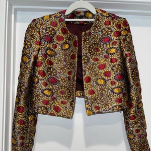 Alice & Olivia holiday floral cropped jacket